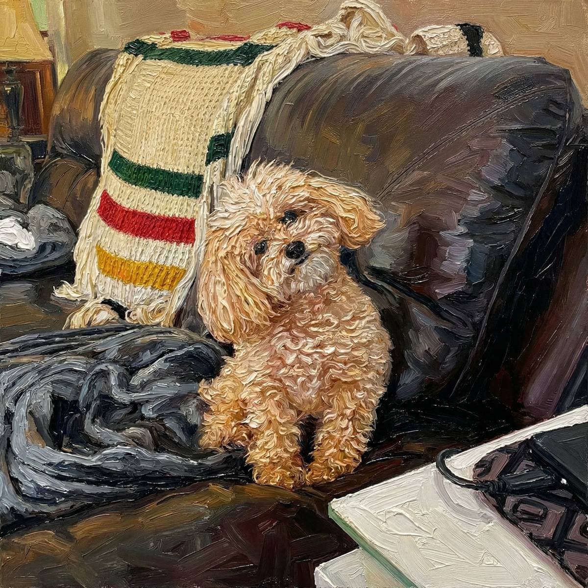 Dog wall art - Oil Painting style dog art work