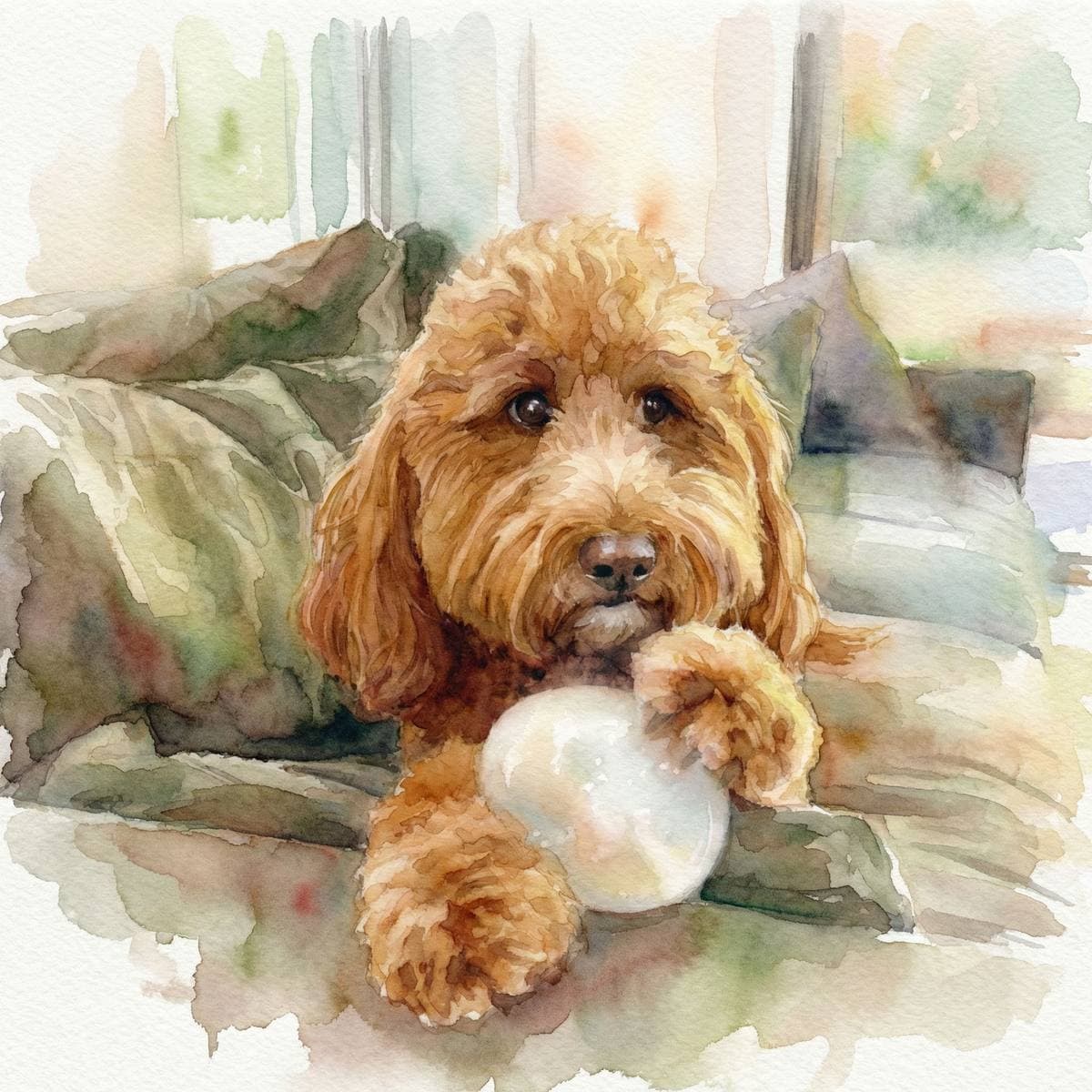 Dog prints wall art - Watercolor style framed dog art