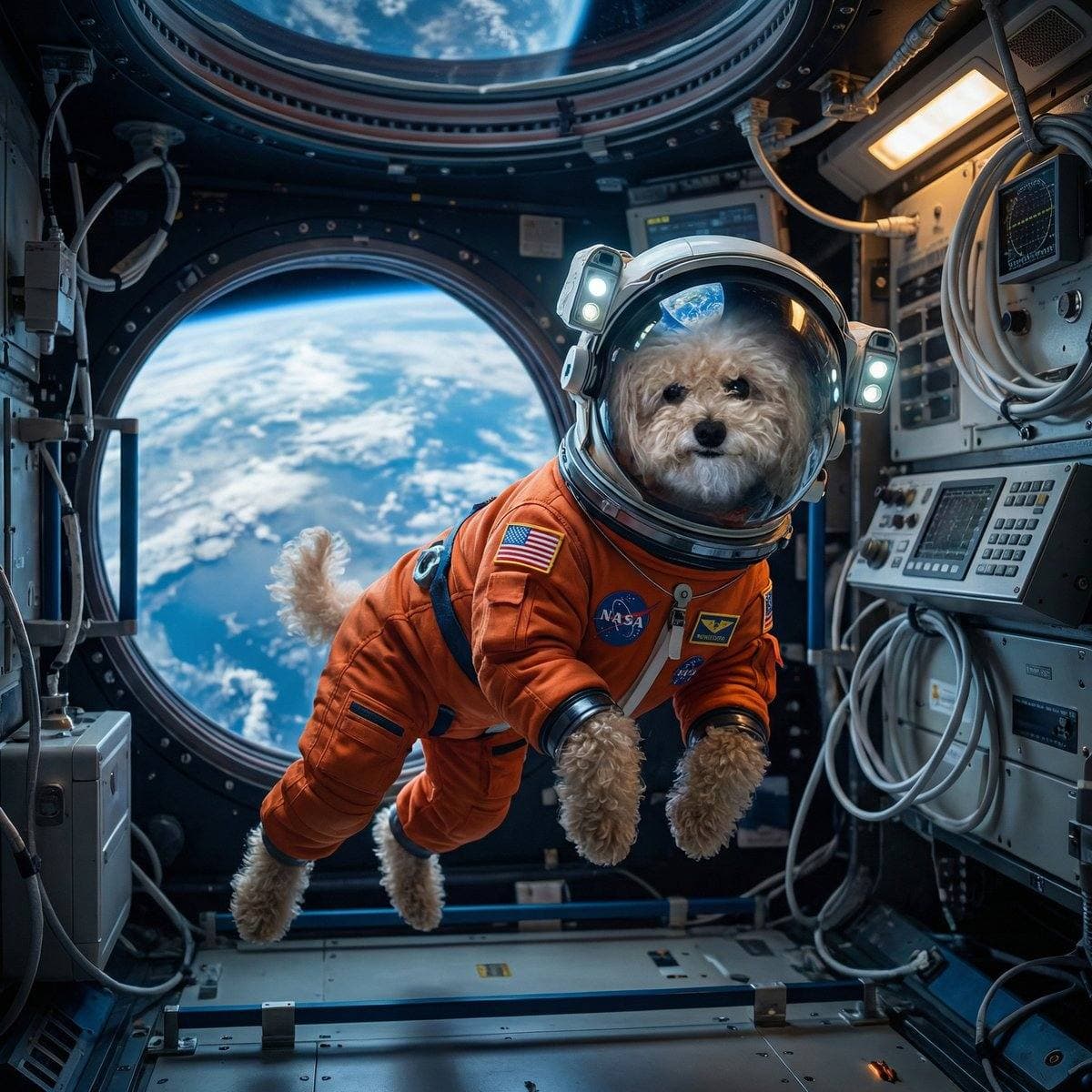 Dog art poster - Astronaut style dog print art